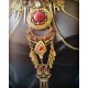 Collier doré armure belly dance goth Spider Lady Masuimi 