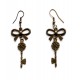 Boucles d'oreilles couleur bronze clef "Lydie" 
