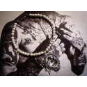Collier perles crème argenté Boho Chic Pearl ♰All Seeing Eye♰
