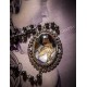 Chapelet rosaire perles noires hématite camée Mexican Sugar Skulls calavera gypsy bohème ♰Tattooed White Snow♰