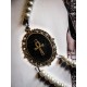 Collier perles crème bronze ankh égyptien steampunk ☥ Pirate Skull ☥