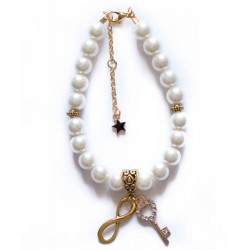 Bracelet perles couleur doré "Pearl Or" 