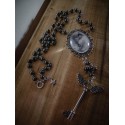 Chapelet rosaire argenté camée steampunk gypsy bohème ♰Fox♰ 