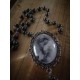 Chapelet rosaire argenté camée steampunk gypsy bohème ♰Fox♰ 
