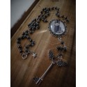 Chapelet rosaire argenté camée steampunk gypsy bohème ♰Thug Sphinx♰ 