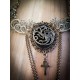 Collier plastron dentelle bronze steampunk Daenerys Targaryen Khaleesi Mother of Dragons ♰Game of Thrones♰ 