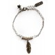 Bracelet couleur argentée "Pearl & Feather Argent" 