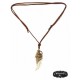 Collier bronze plumes "Fitch" steampunk 