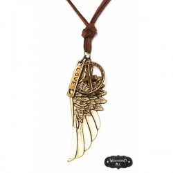 Collier bronze plumes "Fitch" steampunk 