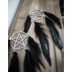 Boucles d'oreilles argentées goth dreamcatcher pentagram "666 Devil Catcher 666" 