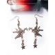 Boucles d'oreilles bronze Colombe perles et étoiles 