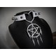 Collier argenté coeur blanc Spike witch pentagram "666 Devil Catcher 666" 