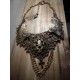 Collier plastron dentelle bronze doré pentagram croix spikes ♰ 666 Skulls 666 ♰