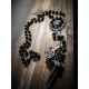 Rosaire chapelet perles noires pentagram ancre pistolet tattoo gun ♰666 Devil Gun 666♰