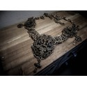 Collier plastron dentelle bronze doré pentagram ♰666 Witchcraft 666♰ 