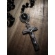 Rosaire chapelet perles noires cabochon pentagram ♰666 Vampiria 666♰ 