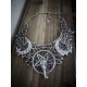 Collier maxi plastron dentelle argenté goth pentagram ♰666 SkullBird 666♰