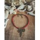 Bracelet cuir rouge bronze Plume et Etoile de David Bohème Koh Lipe 