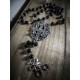 Chapelet rosaire perles noires argenté Les 7 péchés capitaux ♰ Gourmandise ♰