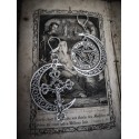 Boucles d'oreilles argentées goth lune crucifix "666 Pentagram 666" 