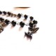 Bracelet rosaire perles noires revisité Alice aux pays des merveilles 
