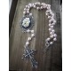 Chapelet rosaire argenté camée femme Mexican Sugar Skulls calavera gypsy bohème croix "Skulls & Roses" 