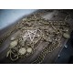 Collier maxi bronze or plastron lune argenté goth croix pentagram ♰666 Cleopatra 666♰