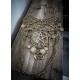 Collier maxi bronze or plastron lune argenté goth croix pentagram ♰666 Cleopatra 666♰