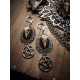 Boucles d'oreilles argentées pentgram camée "666 Moon Raven 666" 