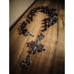 Rosaire chapelet pentagram inverted crucifix ♰666 Baphomet 666♰ 