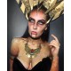 Collier bronze doré vieilli plastron dentelle Indian Dream Gypsy Boho Chic "Egyptian Phoenix"