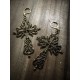 Boucles d'oreilles dorées goth croix ♰666 Sanctus Dei 666♰