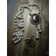 Rosaire chapelet doré perles ivoire camée lune ♰666 Cleopatra 666♰