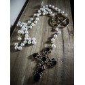 Chapelet perles ivoires pentagram 666 Santa Cruz 666