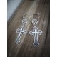 Boucles d'oreilles créoles argenté goth " Corpus Christi «  