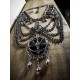 Collier maxi plastron noir goth pentagram skull 666 Baphomet 666
