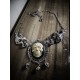 Collier argenté arabesque Cameo Skull