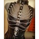 Harnais chaines noir argenté egyptien Laura "666 Goth Hamsa 666"