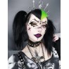 Collier cuir vegan noir grande croix Spider Victoria