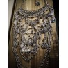 copie de Collier plastron argenté lune Skullbird 666